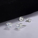 New Arrival Earrings for Women, Latest Model, Moissanite Heart-Shaped Solitaire, Top-Grade D Color, VVS1 Clarity, Excellent Cut, 0.5 Carat, 1 Carat, 2 Carat Large Stone, Platinum Finish, Women's Gift