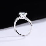 New Arrival Moissanite Solitaire Ring for Women, Latest Model, Entry Model, 6-Prong Setting, Simple, Top Quality, D Color, VVS1 Clarity, Excellent Cut, 0.5 Carat, 1 Carat, 2 Carat, Large Stone, Platinum Plated, Gift for Her