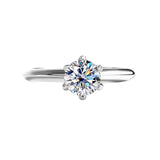 New Arrival Moissanite Solitaire Ring for Women, Latest Model, Entry Model, 6-Prong Setting, Simple, Top Quality, D Color, VVS1 Clarity, Excellent Cut, 0.5 Carat, 1 Carat, 2 Carat, Large Stone, Platinum Plated, Gift for Her