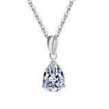 Special Launch Price! Until 7/9. New Product Necklace for Women Latest Model Moissanite Teardrop 1-Stone Highest Grade D-Color 1 Carat 2 Carat Large Stone Platinum Finish Women's Gift Present