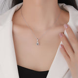 Special Launch Price! Until 7/9. New Product Necklace for Women Latest Model Moissanite Teardrop 1-Stone Highest Grade D-Color 1 Carat 2 Carat Large Stone Platinum Finish Women's Gift Present