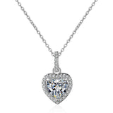 Necklace for women, 29 luxurious pieces, 0.89 carat, pave heart necklace, platinum finish, for women, birthday gift, present