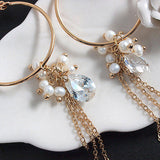 Limited Quantity! Treasure Chest! Very Popular! Feminine Charm UP! 2-Way ♪ CZ Freshwater Pearl Hoop Earrings, Titanium Posts, Gold Finish
