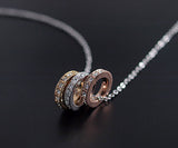 Limited Edition Treasure Chest! Super Stylish! Three-Color Full Eternity Triple Ring Necklace Gold Pink Gold Platinum Finish