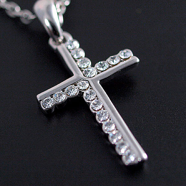 Limited Edition Treasure Chest: Gorgeous and Elegant! Popular Cross Necklace, Gold Platinum Finish