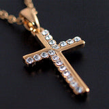 Limited Edition Treasure Chest: Gorgeous and Elegant! Popular Cross Necklace, Gold Platinum Finish