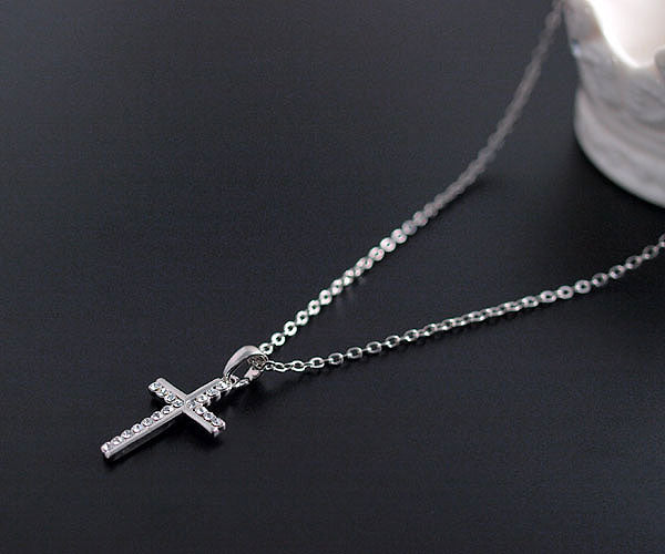 Limited Edition Treasure Chest: Gorgeous and Elegant! Popular Cross Necklace, Gold Platinum Finish