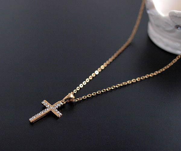 Limited Edition Treasure Chest: Gorgeous and Elegant! Popular Cross Necklace, Gold Platinum Finish