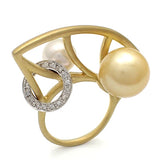 Women's Ring Made in Japan J-ENDAi Finest Akoya Pearl Akoya Pearl Golden Pearl Diamond 17 Stone Ring K18 18K Japanese Jewelry Craftsman J-ENDAi