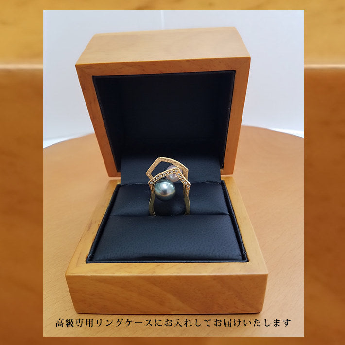 Women's ring, made in Japan, J-ENDAi, highest quality Akoya pearl, South Sea pearl, diamond, 13 stones, ring, K18, 18k, Japanese jewelry craftsman, J-ENDAi
