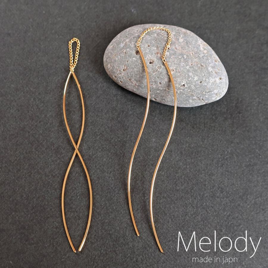 New Product: Made in Japan Wave Line American Style Earrings with Long Chain, Available in Gold, Pink Gold, and Silver (ap-39)