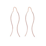 New Product: Made in Japan Wave Line American Style Earrings with Long Chain, Available in Gold, Pink Gold, and Silver (ap-39)