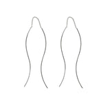 New Product: Made in Japan Wave Line American Style Earrings with Long Chain, Available in Gold, Pink Gold, and Silver (ap-39)