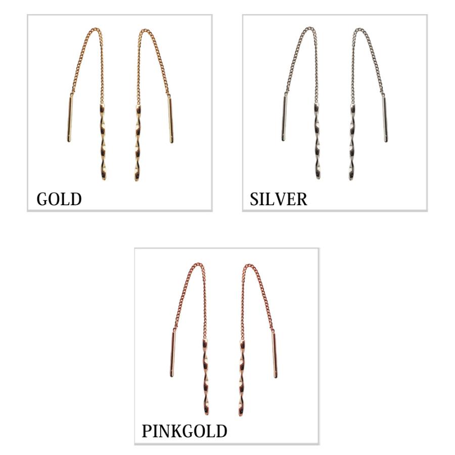 New Product: Made in Japan American Style Spiral Twisted Line Earrings, Thick Gold, Long, Available in Gold, Pink Gold, and Silver (ap-8)