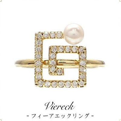 Women's ring, made in Japan, J-ENDAi, fashion jewelry, Akoya pearl, diamond, 30 stones, ring, K10, K18, 18k, Japanese jewelry craftsman, J-ENDAi