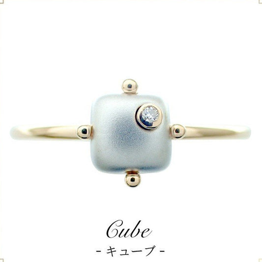 Women's ring, made in Japan, J-ENDAi, fashion jewelry, diamond, 1 stone, 3-color combination color ring, K10, K18, 18k, Japanese jewelry craftsman, J-ENDAi