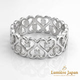 新商品｜日本製 Heart Lace Eternity Ring （ハートレース・エタニティリング） 愛を重ねた数だけ、指先に物語が生まれる。 Swarovski® Crystal ピンクゴールド プラチナ 仕上げ 2カラー展開