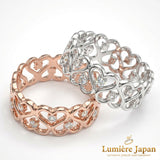 新商品｜日本製 Heart Lace Eternity Ring （ハートレース・エタニティリング） 愛を重ねた数だけ、指先に物語が生まれる。 Swarovski® Crystal ピンクゴールド プラチナ 仕上げ 2カラー展開