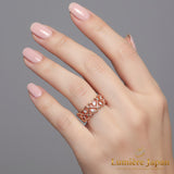 新商品｜日本製 Heart Lace Eternity Ring （ハートレース・エタニティリング） 愛を重ねた数だけ、指先に物語が生まれる。 Swarovski® Crystal ピンクゴールド プラチナ 仕上げ 2カラー展開