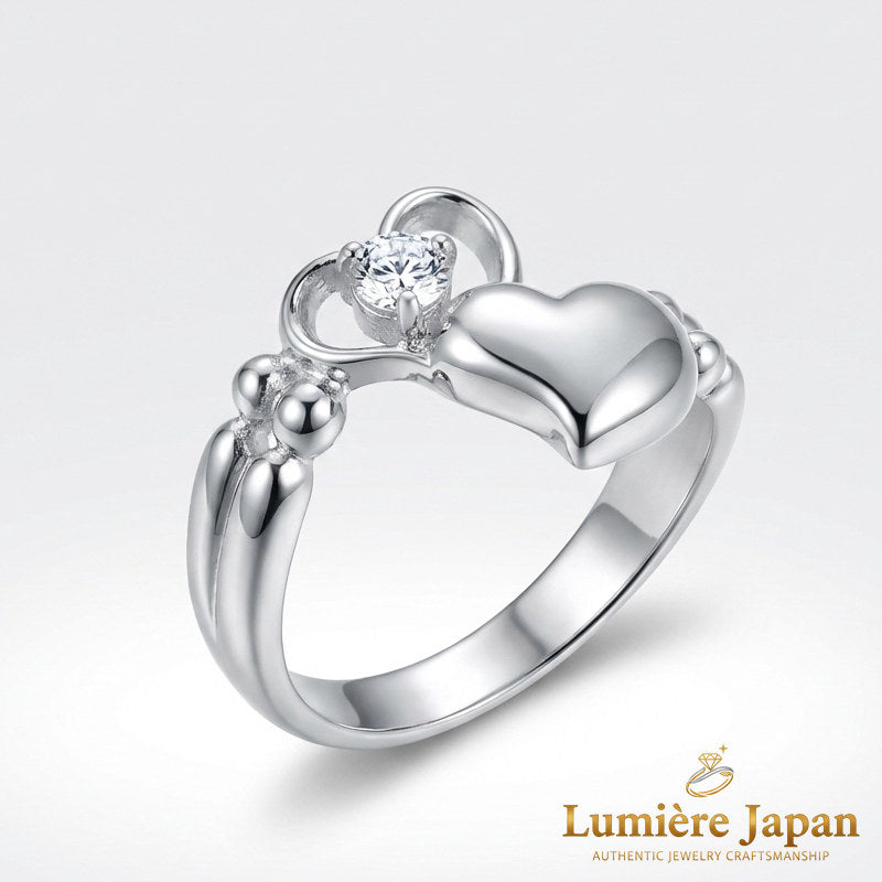 新商品｜日本製 Jump Heart CZ Ring（ジャンプハートCZリング） 手元で跳ねる、可愛いの一歩先へ。 ピンクゴールド プラチナ 仕上げ 2カラー展開