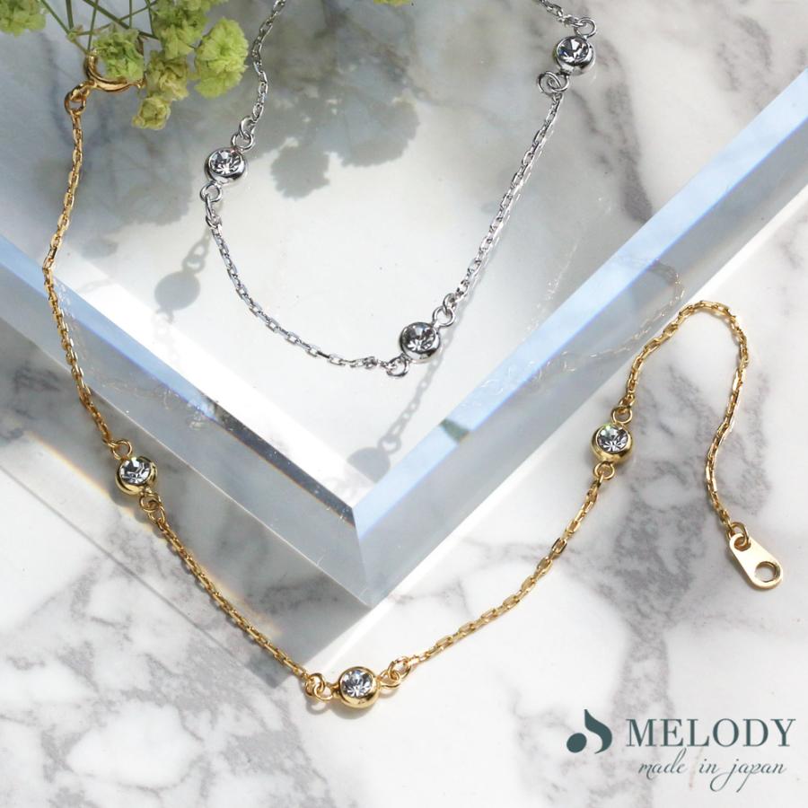 New Stone Station Bracelet Bangle br-n24 Women's Made in Japan Jewelry Long Gold and Silver Colors (br-n24)