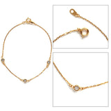 New Stone Station Bracelet Bangle br-n24 Women's Made in Japan Jewelry Long Gold and Silver Colors (br-n24)