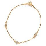 New Stone Station Bracelet Bangle br-n24 Women's Made in Japan Jewelry Long Gold and Silver Colors (br-n24)