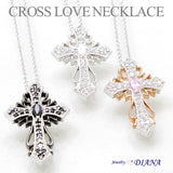diamond cross pair necklace