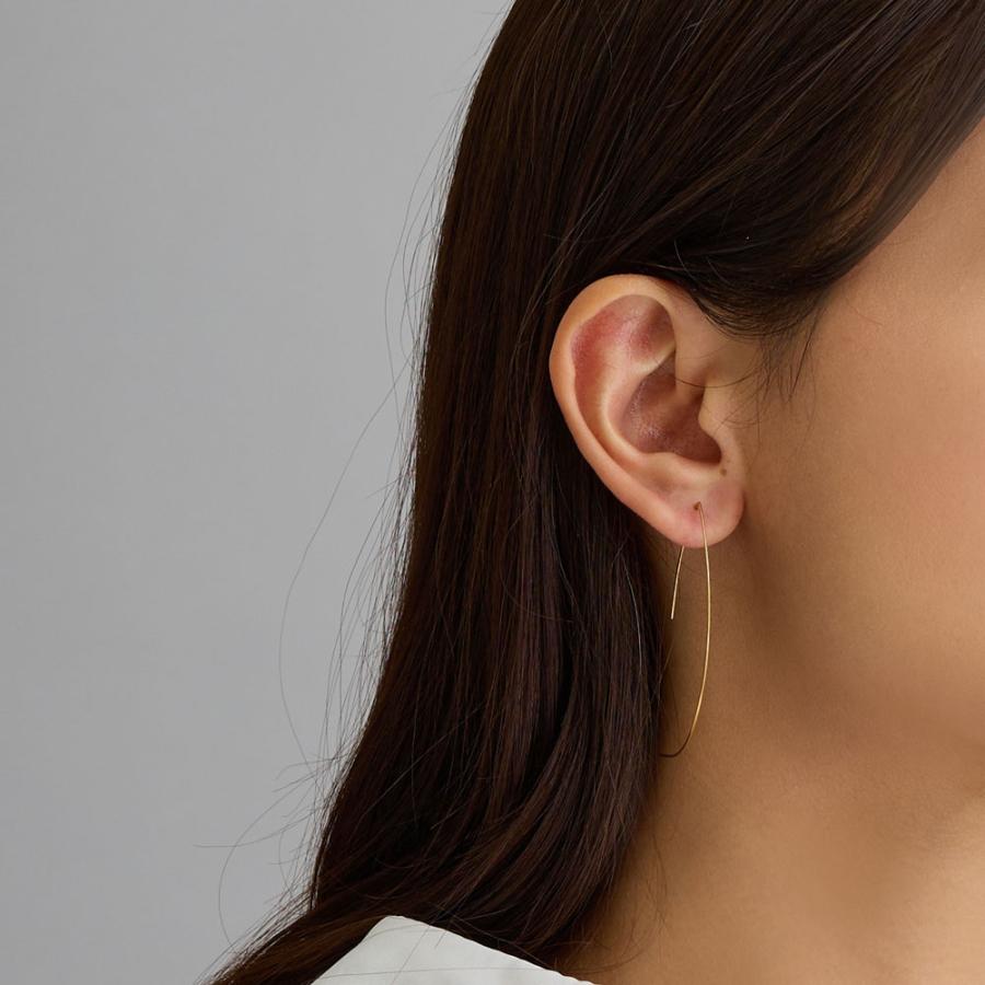 New Hoop Earrings with Curved Hooks, Large, GP Finish, Made in Japan, Available in Gold, Pink Gold, and Silver (fp-n8)