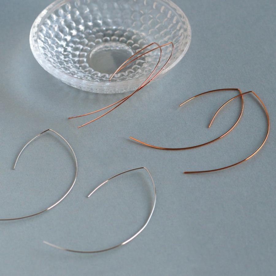New Hoop Earrings with Curved Hooks, Large, GP Finish, Made in Japan, Available in Gold, Pink Gold, and Silver (fp-n8)
