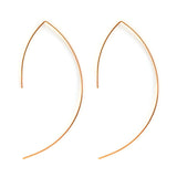 New Hoop Earrings with Curved Hooks, Large, GP Finish, Made in Japan, Available in Gold, Pink Gold, and Silver (fp-n8)