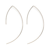 New Hoop Earrings with Curved Hooks, Large, GP Finish, Made in Japan, Available in Gold, Pink Gold, and Silver (fp-n8)