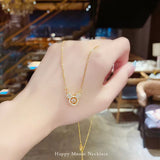 [New Release Commemorative Price Until 6/25!] New Product Necklace for Women, Happy Mouse, CZ Diamond, Dancing Stone, Gold, Rose Gold, Platinum Finish, Available in 3 Colors, Cute, Women's Gift, Present
