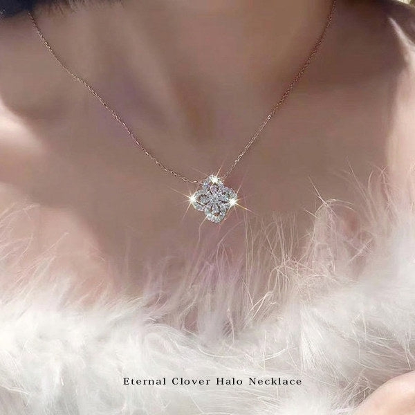 新商品 エターナル・クローバー・ヘイロー ネックレス｜6色展開 カジュアル レディース 上品 人気 女性 ギフト プレゼント