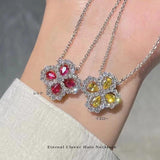 新商品 エターナル・クローバー・ヘイロー ネックレス｜6色展開 カジュアル レディース 上品 人気 女性 ギフト プレゼント