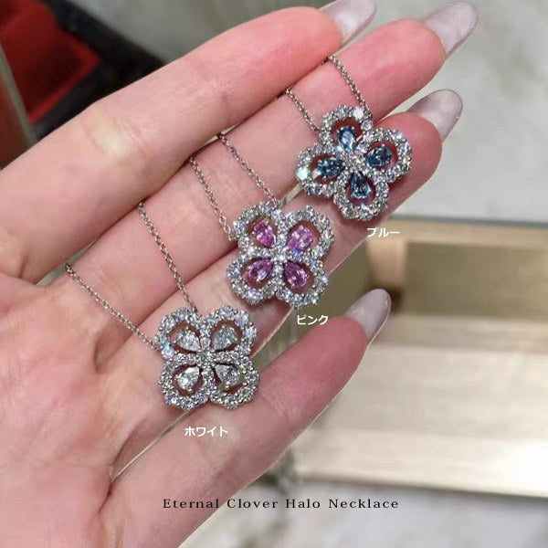 新商品 エターナル・クローバー・ヘイロー ネックレス｜6色展開 カジュアル レディース 上品 人気 女性 ギフト プレゼント