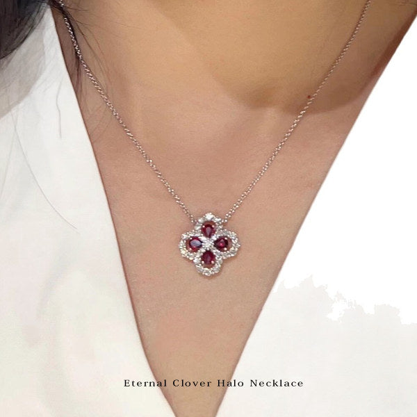 新商品 エターナル・クローバー・ヘイロー ネックレス｜6色展開 カジュアル レディース 上品 人気 女性 ギフト プレゼント