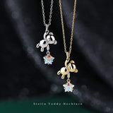 新発売記念セール！7/7まで | 新商品 ネックレス レディース ステラ・テディ ネックレス|Stella Teddy Necklace テディベア 熊 くま スター 星 可愛い シルバー925 ゴールド プラチナ仕上げ 人気 女性 お祝いギフト プレゼント