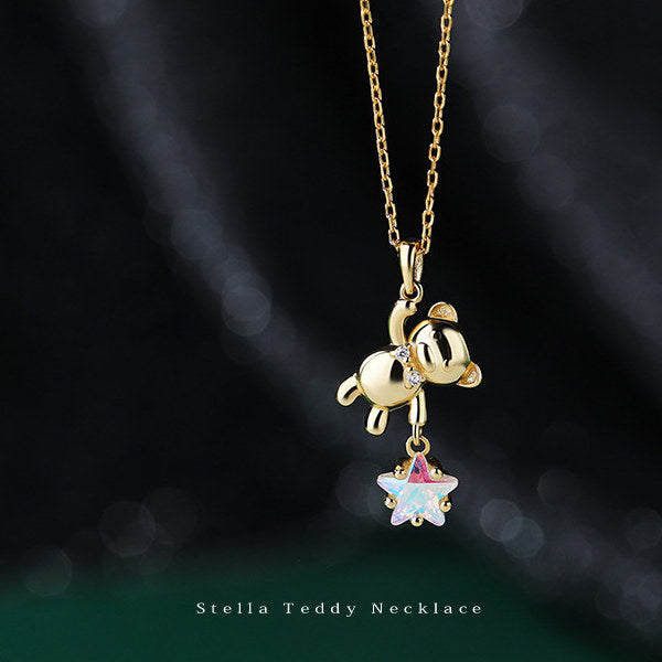 新発売記念セール！7/7まで | 新商品 ネックレス レディース ステラ・テディ ネックレス|Stella Teddy Necklace テディベア 熊 くま スター 星 可愛い シルバー925 ゴールド プラチナ仕上げ 人気 女性 お祝いギフト プレゼント