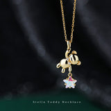 新発売記念セール！7/7まで | 新商品 ネックレス レディース ステラ・テディ ネックレス|Stella Teddy Necklace テディベア 熊 くま スター 星 可愛い シルバー925 ゴールド プラチナ仕上げ 人気 女性 お祝いギフト プレゼント