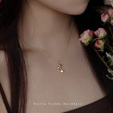 新発売記念セール！7/7まで | 新商品 ネックレス レディース ステラ・テディ ネックレス|Stella Teddy Necklace テディベア 熊 くま スター 星 可愛い シルバー925 ゴールド プラチナ仕上げ 人気 女性 お祝いギフト プレゼント