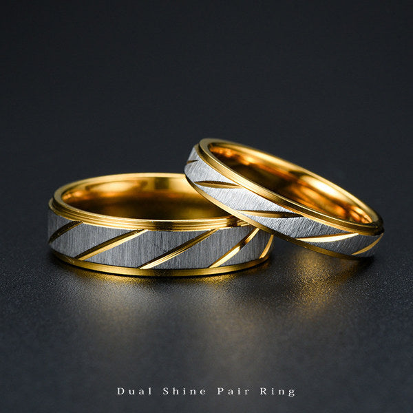 新商品 指輪 Dual Shine（デュアルシャイン）ペアリング レディース メンズ アクセサリ 人気 サージカルステンレス 316L アレルギー対応 シンプル ギフト プレゼント