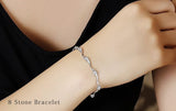 Women's Luxury 8-piece Wave-shaped One-Circle Bracelet Eternity Platinum Finish Birthday Gift Present Sale