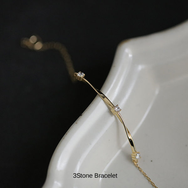 本日限定！新発売記念セール！新商品 ブレスレット レディース 極細 スティック チェーン カーブ 3粒 上品 14kゴールド プラチナコーテイング 大人可愛い 重ね付け 大人可愛い 重ね付け 誕生日 ギフト プレゼント セール