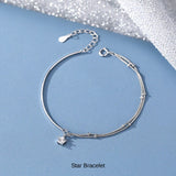 新商品 ブレスレット レディース 星 スター 2連 バー オシャレ 大人可愛い プラチナ仕上げ 誕生日 ギフト プレゼント セール