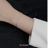 新商品 ブレスレット レディース 星 スター 2連 バー オシャレ 大人可愛い プラチナ仕上げ 誕生日 ギフト プレゼント セール