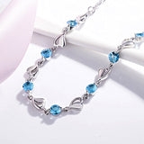 ブレスレット レディース 計2カラット G Jewelry 最高峰 ハート エタニティ ブレスレット プラチナ仕上げ 選べる3色 誕生日 ギフト プレゼント