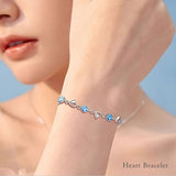 ブレスレット レディース 計2カラット G Jewelry 最高峰 ハート エタニティ ブレスレット プラチナ仕上げ 選べる3色 誕生日 ギフト プレゼント