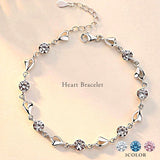 ブレスレット レディース 計2カラット G Jewelry 最高峰 ハート エタニティ ブレスレット プラチナ仕上げ 選べる3色 誕生日 ギフト プレゼント