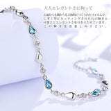 Bracelet for ladies, blue, 13 luxurious pieces, 925 silver, platinum finish, gift for girlfriend, wife, daughter, mother, woman, birthday present